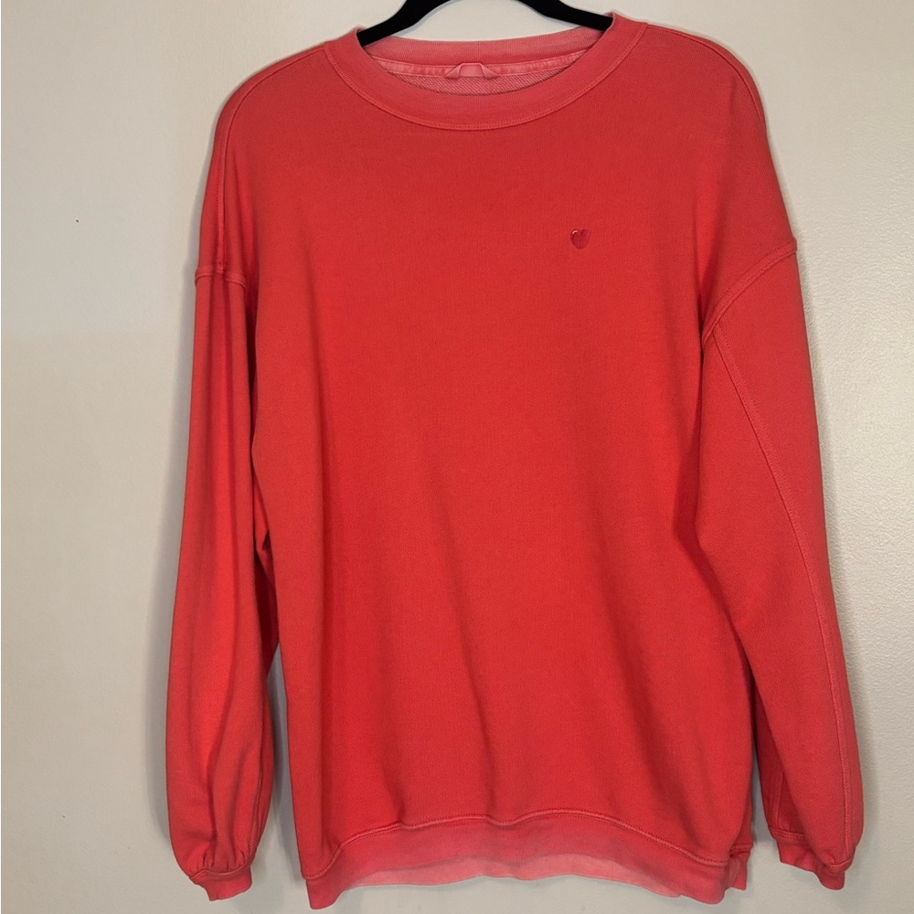 aerie Resort Red Crewneck w/ ♥️Embroidered Heart Detail